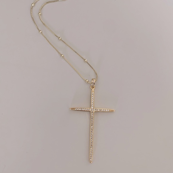 Large Cross Necklace | 14k Gold Filled - Picture 3 of 5